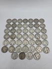 Lot of 46 Mercury Dimes 90% Silver Various Dates 1927 - 1945. Free Shipping