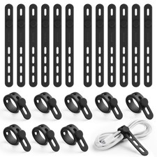 20 Pack Silicone Cable Ties, Adjustable Rubbe...