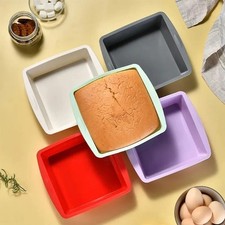 Silicone Square Cake Pan Non Stick Brownie Baking Tray Oven Air Fryer
