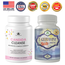 Candida Cleanse Detox Gut Immune Health  L-Glutamine Muscle Growth Supplements