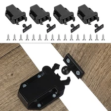 4Pack Push Latches for Cabinets, Push to Open Catch Lock,Safe Rebound Self-Lo...