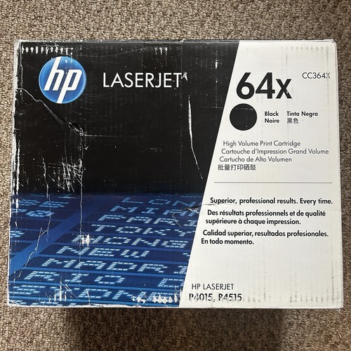 Genuine HP 64X CC364X Black Toner Cartridge - Open Box, Sealed Cartridge