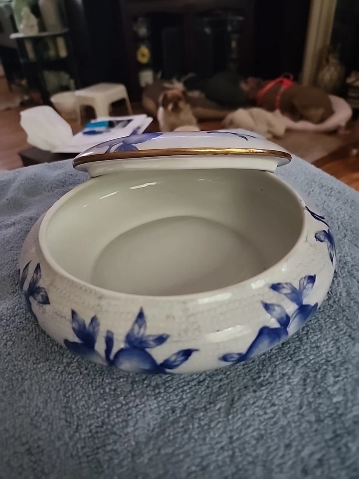 Arco de baratija cubierto azul y blanco chino vintage Foto 2 de 2