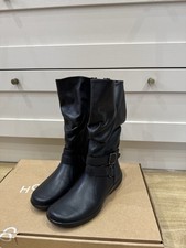 Image of Hotter Ballinderry black knee‑high leather boot UK 5.5 BNIB