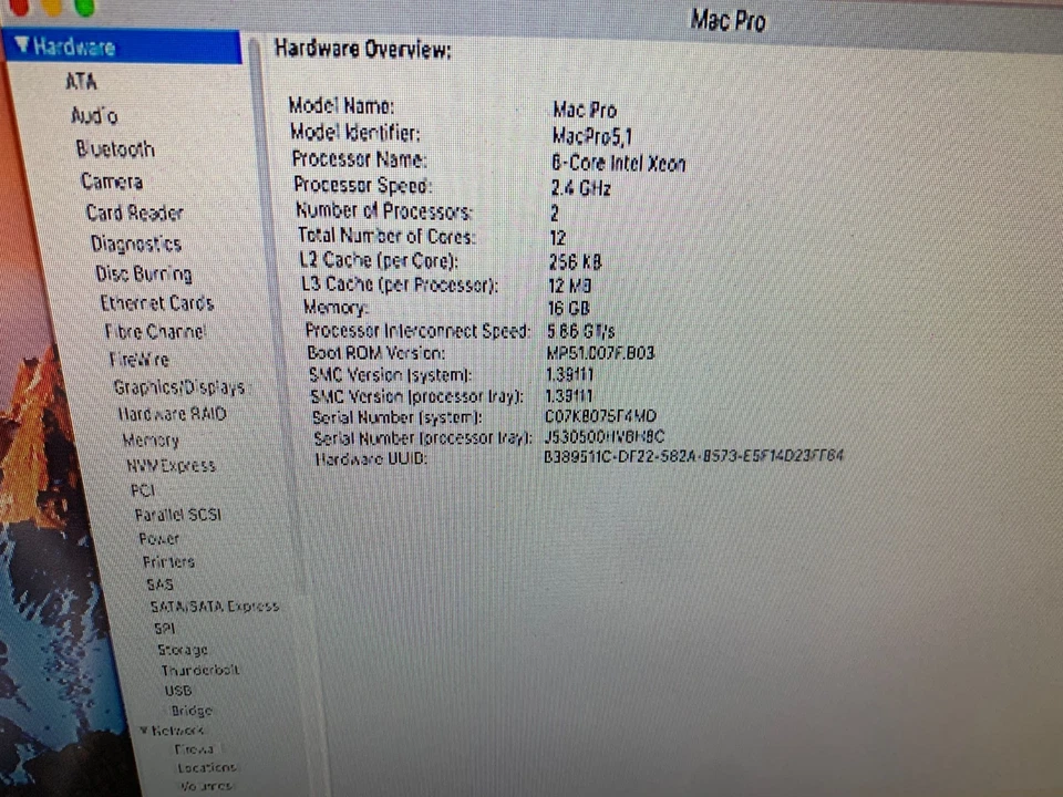 Apple Mac Pro A1289 2x2.4 Ghz Intel Xeon 6 Core 16GB RAM 1TB MacOs Sierra 10.12 - Image 3 of 4