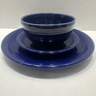Fiestaware Homer Laughlin Cobalt  3 Piece Place Setting Fiesta Plates and Bowl