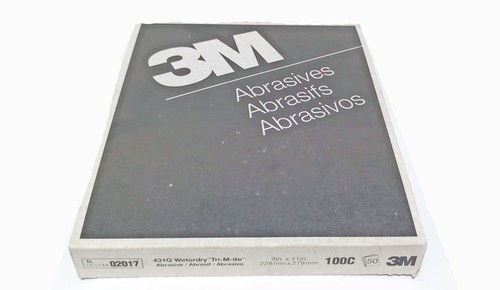 3M Wetordry Paper Sheet 431Q 9" X 11" 100 Grit Silicon Carbide - Pkg Qty 50 - Picture 3 of 3
