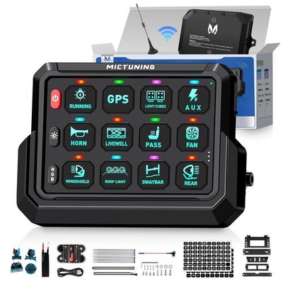 Wireless Control Range 165FT 8/12 Gang RGB Switch Panel LED Circuit Relay System