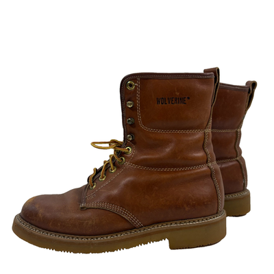 Wolverine Brown Leather Lace-Up Work Boots - Size 10 - Steel Toe Wolverine Floorhand Moc Men main image 4