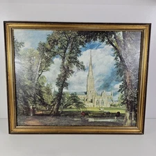 Salisbury Cathedral John Constable Print  Framed Vintage 