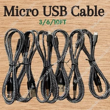 Micro USB Cable 3/6/10Ft Fast Charge Cord For Samsung LG Android Charger Lot