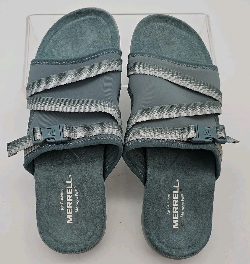 Merrell Sandali Donna Air Cushion Memory Foam Select Grip Strap Blu Grigio Taglia 7