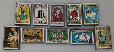Vintage Safety Matches, 10 Matchboxes, Made In Japan, 42 Sticks Some UnUsed