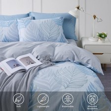 S2 3 Piece SAPHREAS Tropical Monstera Leaf Duvet Cover Set Queen 90"x90" ,