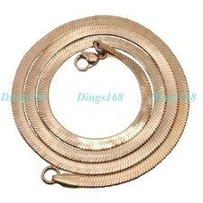 18K Rose Gold Filled 16 inch 4 mm Italian Herringbone Choker Chain w/ Gift Pouch