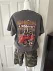 Grey vintage 40th anniversary fire truck tee