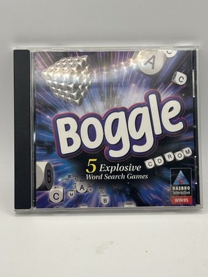 Vintage Boggle PC CD-ROM 1997 Hasbro Word Puzzle Game Windows 95 Tested