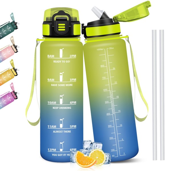 Sport-Trinkflasche 1L Bpa-Frei Auslaufsicher Mulbijeo, Wasserflasche, Kunststoff-image