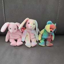 Ty Beanie Baby Lot Easter Bunnies - Eggbert, Cottonball  W Tags Excellent Cond