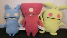 Lot Of 3 Vintage Uglydolls Pink Wedgehead Lime Mij Blue Deer EUC