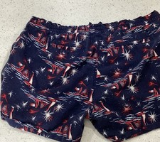 Old Navy Women's XL Blue Linen Blend Pull on Shorts Coastal print summer Beach