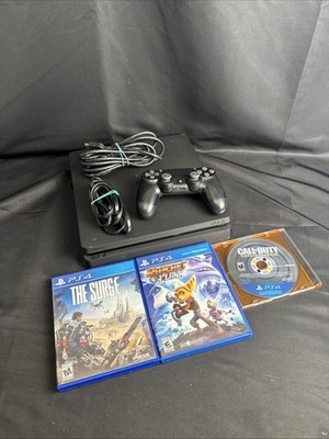 PS4 Slim 2TB 13.50 Firmware Console Tested Working W/Controller + Games READ