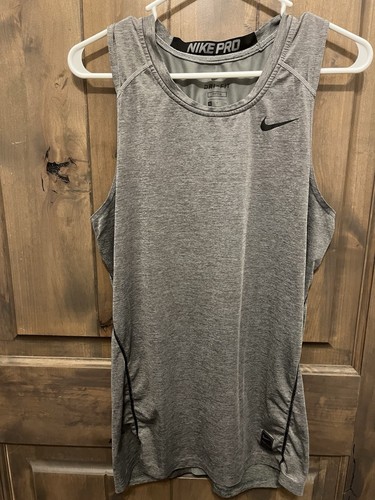 Canotta da corsa Nike Pro Dri-Fit. Vestibilità grigia senza maniche performante. Taglia S. - Foto 6 di 6