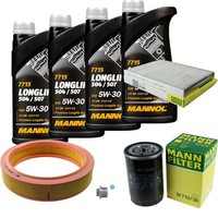 Mann Inspektionspaket 4L Mannol Longlife 504/507 5W-30 FüR Seat Ibiza II 1.4I VW