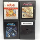 Lot of 4 Atari 2600 Game Cartridges MS. PAC-MAN Asteroids Breakout Dodge ‘Em