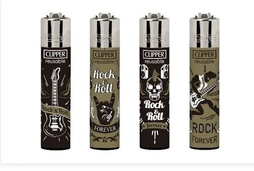 Clipper  4 xrock n roll Refillable Lighters  collectable set of 4+ bonus - Picture 1 of 2