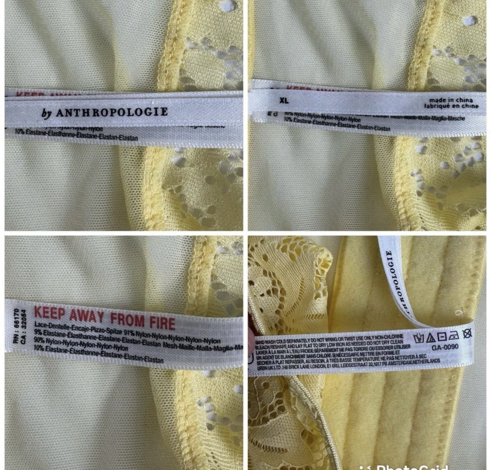 Sujetador Bralette Top Amarillo Ajustable By Anthropologie Bandeau de Encaje XL para Mujer Foto 2 de 4
