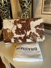 Brahmin Daisy Croc Embossed Leather Wristlet Clutch Summer Rodeo Melbourne NWT