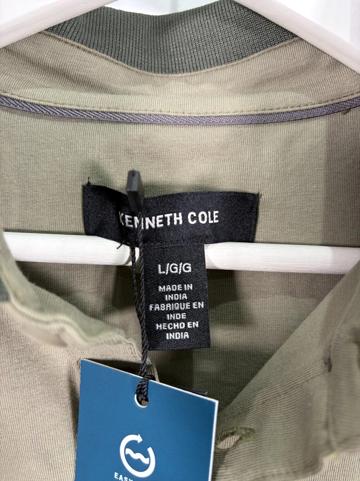 Camisa polo Kenneth Cole para hombre con tapeta de botones lisa talla L Foto 4 de 4