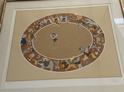 RARE Vintage David Sharir "Endless Parade" Lithograph /100 Signed Framed Art - Picture 4 of 4