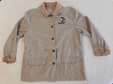 VTG Disney Store Barn Jacket Mickey and Friends Embroidered Beige Skiing Large