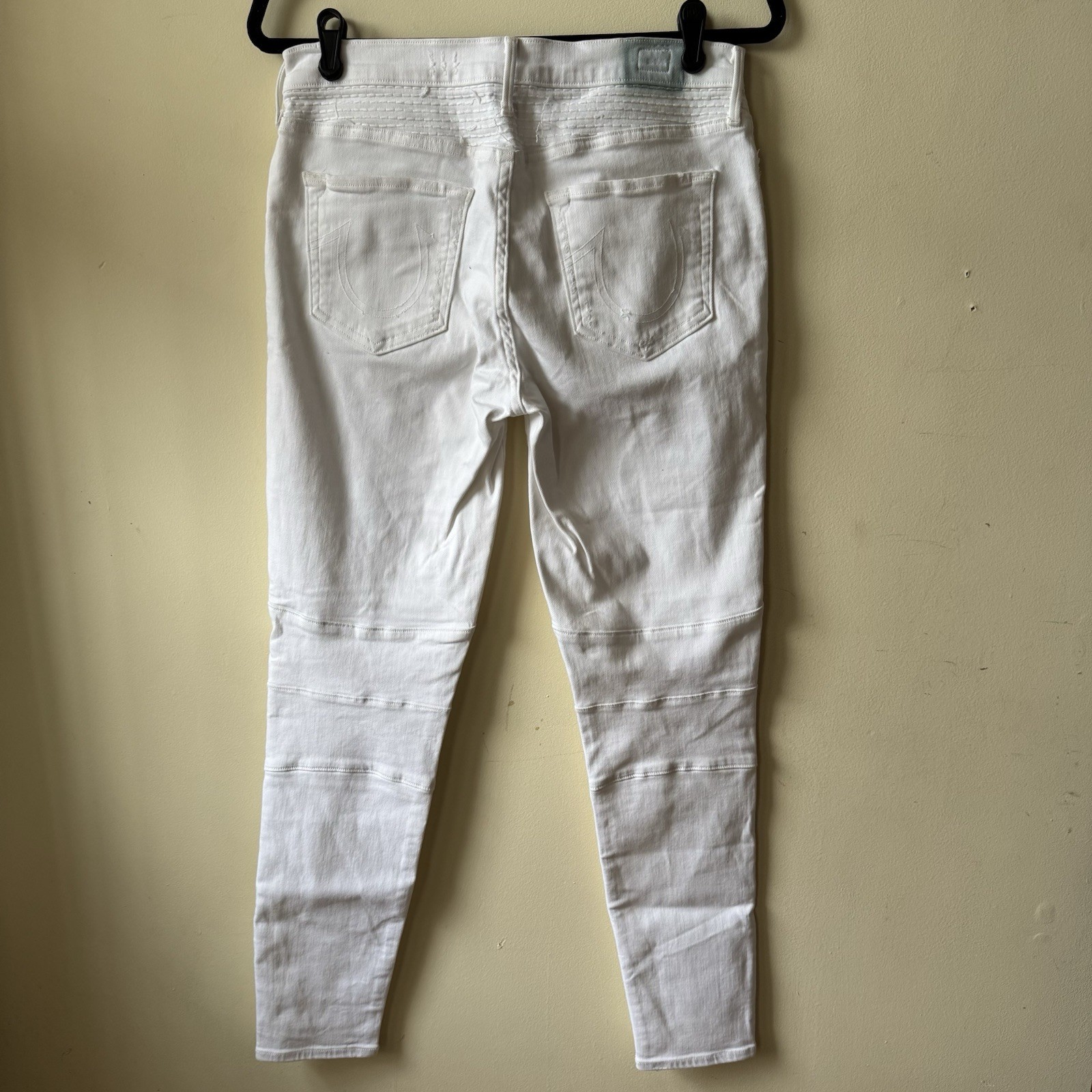 True Religion Women's White Halle Jeans 30 Mid-Rise Skinny Distressed thumbnail 3