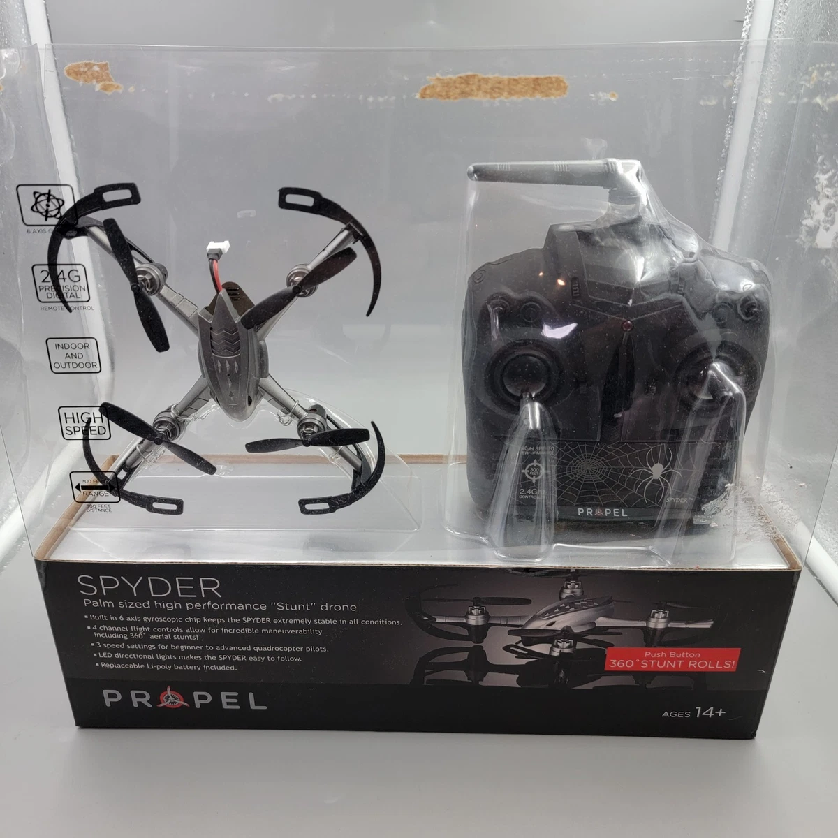 Propel Spyder Stunt Drone PL 1400 In hand New Top of box is missing
