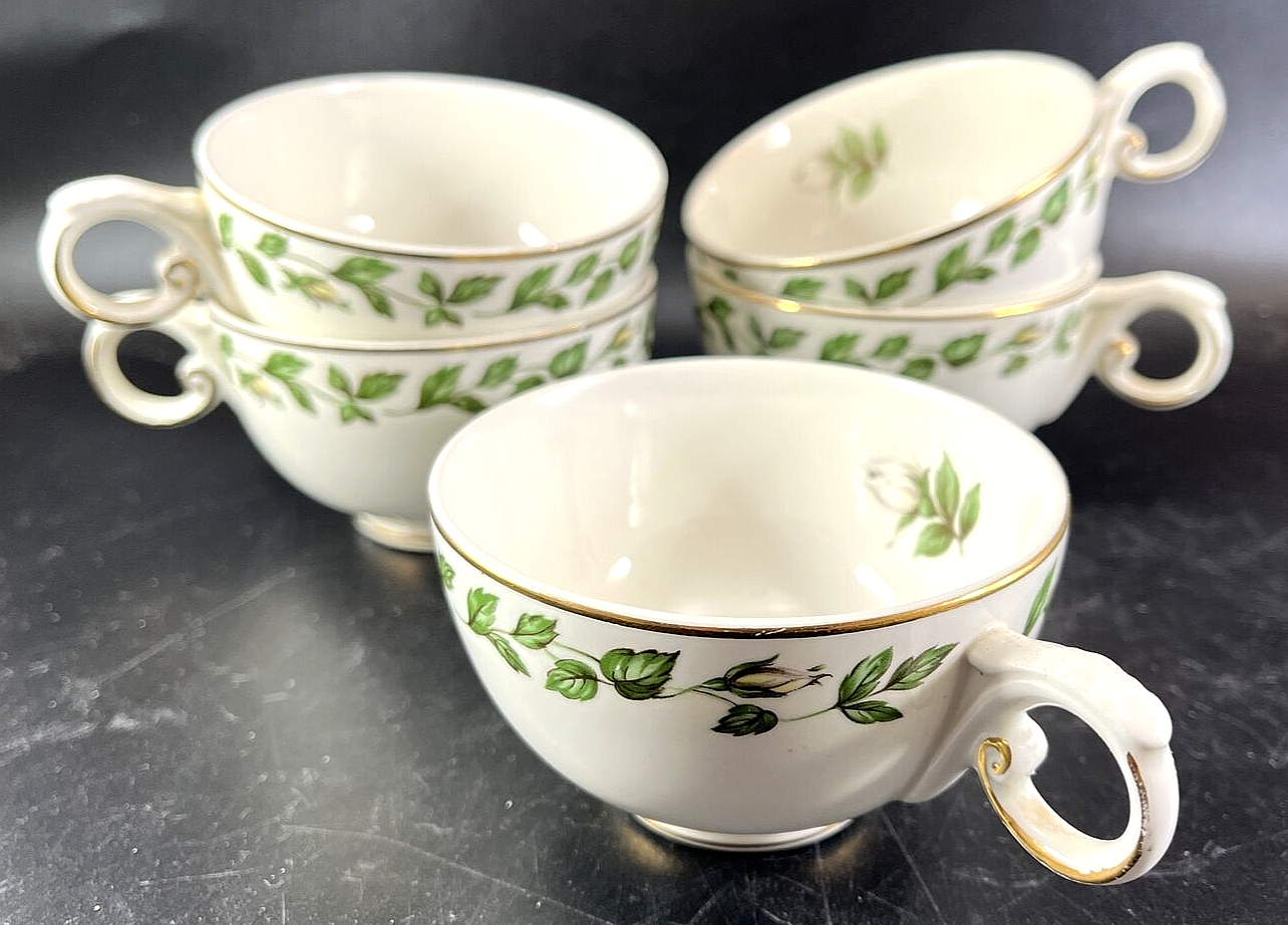 Vtg Superior Hall Quality Dinnerware Cameo Rose coffee cup 3 1/2 X 2 X