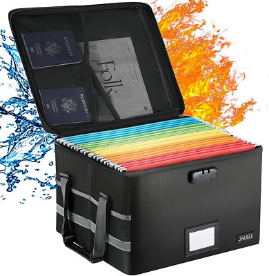 Upgraded Fireproof Document File Organizer Box, Portable File Cabinet with Lock,