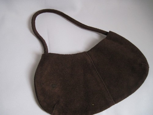 Cartera de cuero gamuza marrón pequeña vintage años 60 asa 10x5 pulgadas - Imagen 10 de 21