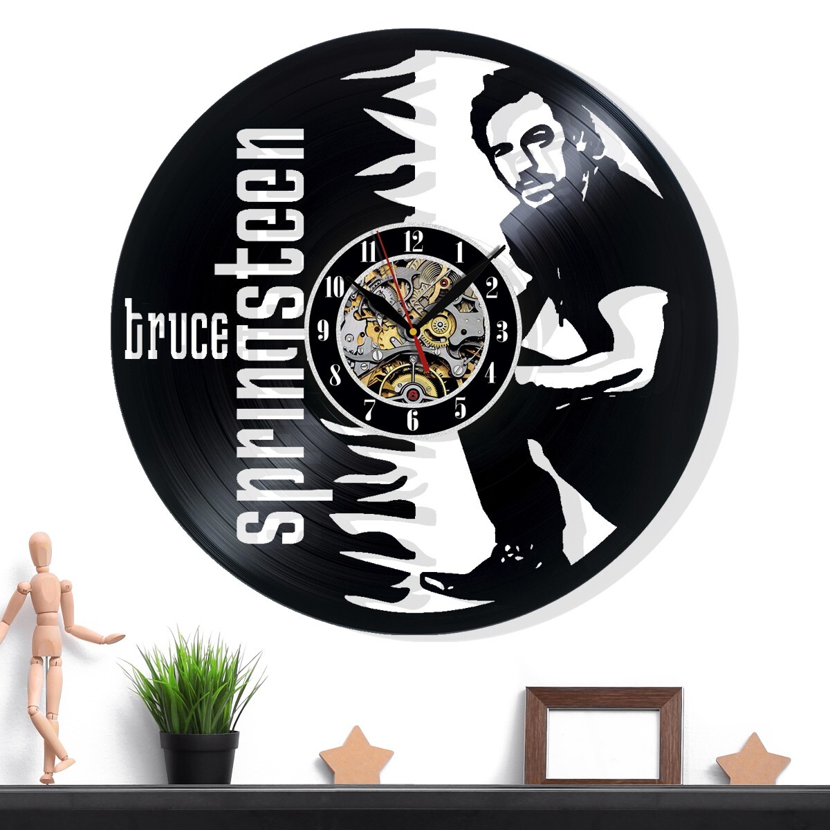 Bruce Springsteen Vinyl Wall Clock - Retro Decor - Home Accent- Perfect Gift
