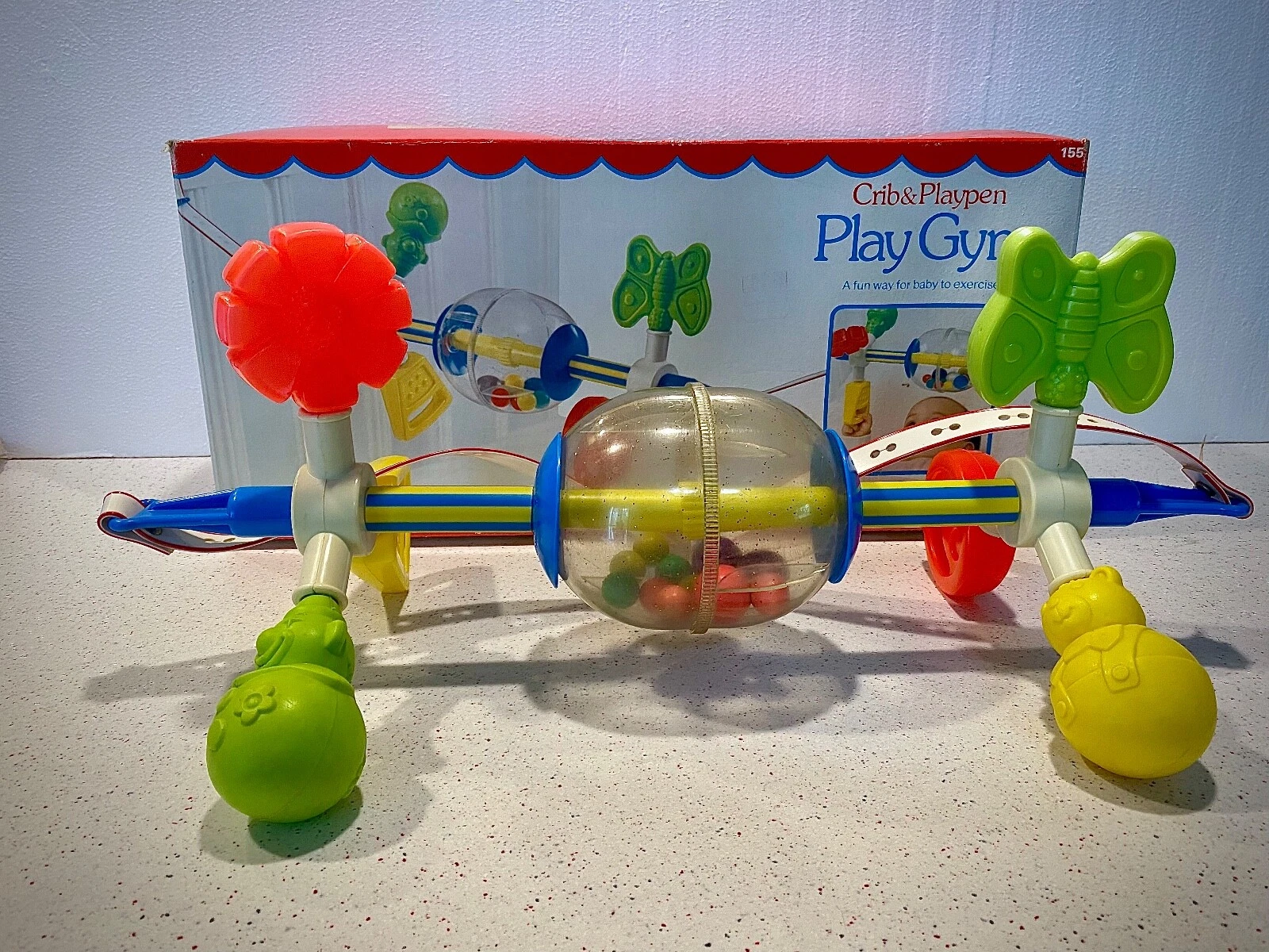 Vtg Fisher-Price #155 Baby Play Gym Crib Playpen 3-18 Mo Original Box USA
