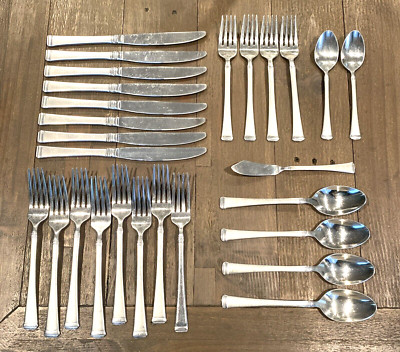 27 pc Mikasa Harmony Hollow Stainless Flatware Utensils Fork Spoon Knives 18/10