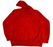 Vtg 80s Tultex Ultra Fleece 120 USA Blank Soft Hoodie Sweatshirt Red Sz L Boxy