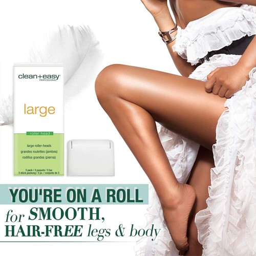 Clean & Easy Replacement Large Roller Head 3 pack. Waxing, Salon, Spa, Unisex - Picture 4 of 7
