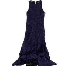 Vera Wang Purple Fit & Flare Maxi Dress | High Neck Elegance