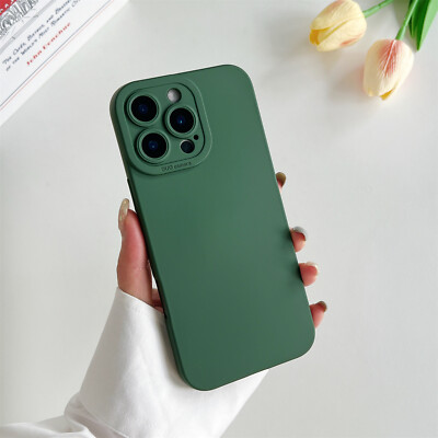 For iPhone 16 Pro Max 15 14 Case Shockproof Liquid Silicone Soft Slim Cover Thin