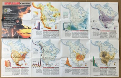 Map National Geographic  Natural Hazards of North America 1998