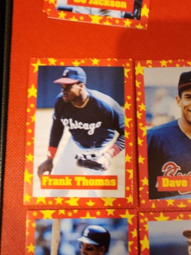 LOT DE 9 CARTES PUZZLE rouge/jaune Nolan Ryan, Bo Jackson, Frank Thomas, Dave Justice - Photo 6 sur 12
