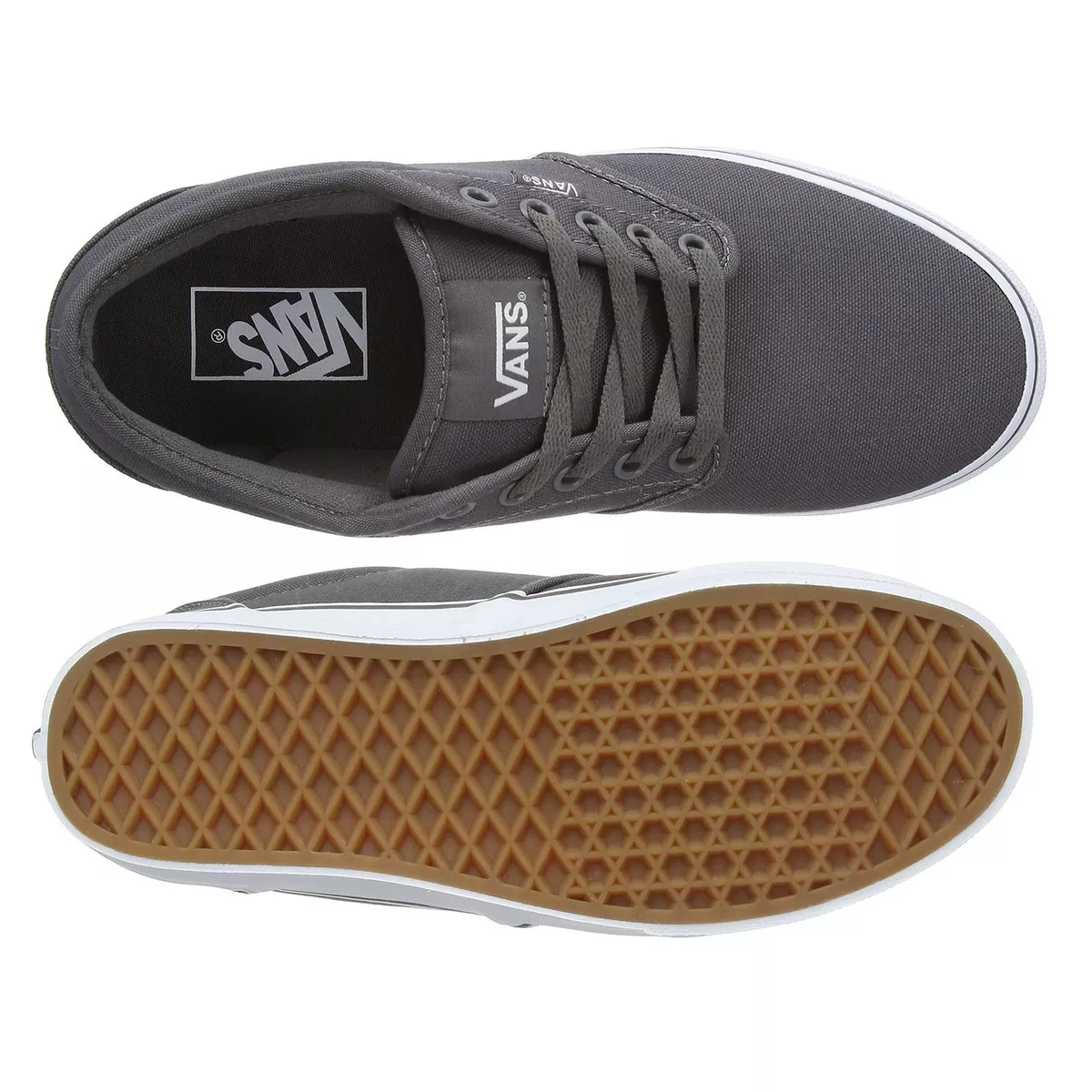VANS Atwood Mens Canvas Skater Trainers Plain Shoes Lace Up